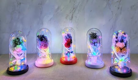 Işıklı Müzikli Romantik Gül Buketi Alk4999