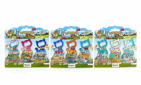 İstanbul Temalı Metal Buzdolapı Süsü Magnet 3'Lü Set Alk5812