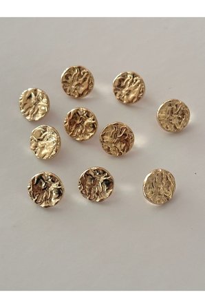 Üstü kırışık model gold bluz düğmesi