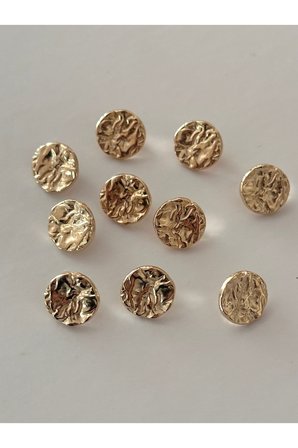 Üstü kırışık model gold bluz düğmesi