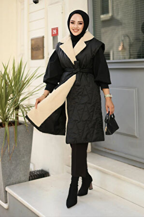 Kadın Kürklü Kapitone Yelek