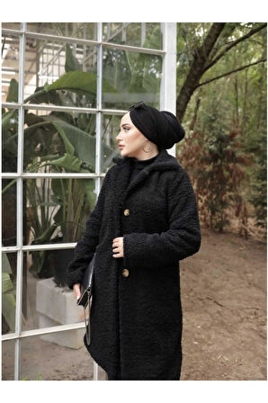 Kadın Astarlı Peluş Kaban