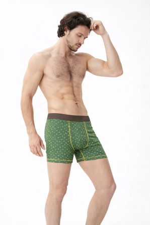 MATEMATİKSEL DESENLİ PAMUKLU BOXER - İZ YAPMAYAN BEL LASTİĞİ