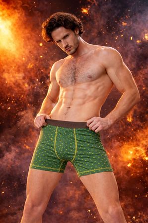 MATEMATİKSEL DESENLİ PAMUKLU BOXER - İZ YAPMAYAN BEL LASTİĞİ