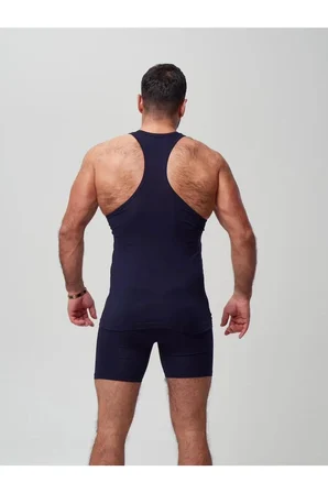 erkek lacivert takım özel kutuda uzun kesim boxer + sporcu atlet