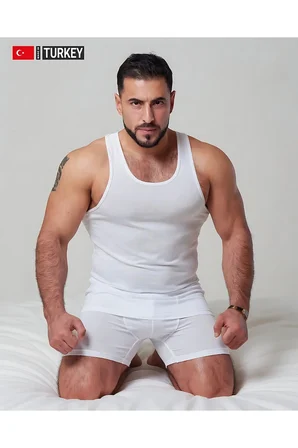 Erkek Beyaz Takım Özel Kutuda Uzun Kesim Boxer Sporcu Atlet
