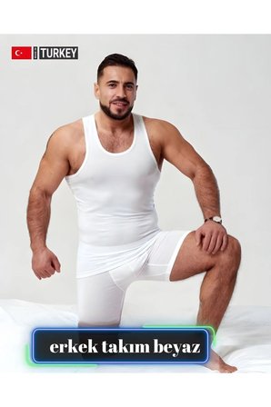 Erkek Beyaz Takım Özel Kutuda Uzun Kesim Boxer Sporcu Atlet