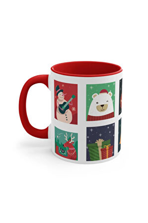 Noel Hediyesi Bardak , Merry Christmas Temalı Hediye SeramikBardak ,Yeni yıl hediye bardak