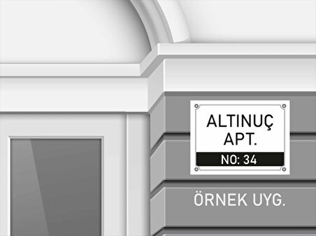 Kişiye Özel Apartman Kapı İsim Numara PVC Levha 40x30 cm