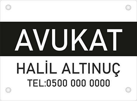 Kişiye Özel Avukat PVC Levha 40x30 cm