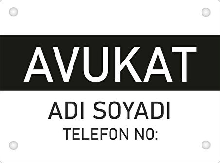 Kişiye Özel Avukat PVC Levha 40x30 cm