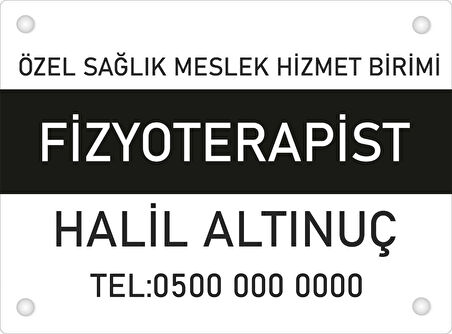 Kişiye Özel Fizyoterapist PVC Levha 40x30 cm
