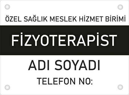 Kişiye Özel Fizyoterapist PVC Levha 40x30 cm