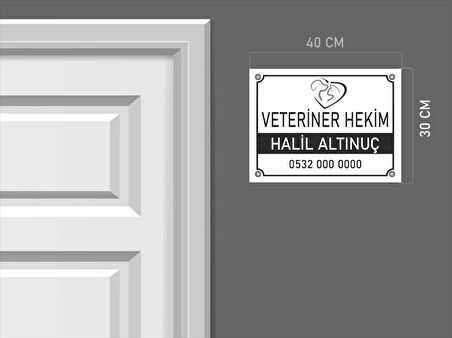 Kişiye Özel Veteriner Hekim PVC Levha 40x30 cm