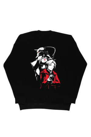 Lenithra Fullmetal Alchemist Brotherhood Elric Sırt Baskılı Unisex Oversize Sweatshirt Siyah / L