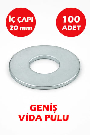 20mm Delikli Geniş Pul 100 Adet