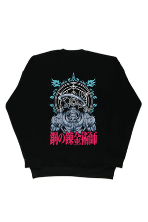 Lenithra Fullmetal Alchemist Brotherhood Alphonse Sırt Baskılı Unisex Oversize Sweatshirt Siyah / 2XL