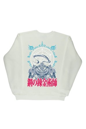 Lenithra Fullmetal Alchemist Brotherhood Alphonse Sırt Baskılı Unisex Oversize Sweatshirt Beyaz / L