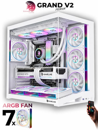 Gameline Premium AMD R7 7800X3D / Gigabyte Radeon RX 9070 XT 16GB / 16GB DDR5 5600MHz RAM / 1TB M.2 SSD / 360mm Sıvı Soğutmalı / 10x ARGB Fanlı Beyaz Masaüstü Oyuncu Bilgisayarı
