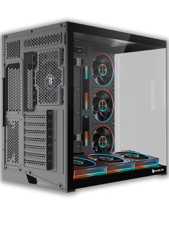 Gameline Leon V2 Grand Premium 7x ARGB PWM Fan Ultra Airflow ATX Gaming Bilgisayar Kasası Siyah