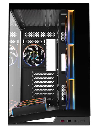 Gameline Leon V2 Grand Premium 7x ARGB PWM Fan Ultra Airflow ATX Gaming Bilgisayar Kasası Siyah