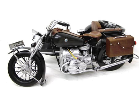 Dekoratif Metal Motosiklet Sepetli