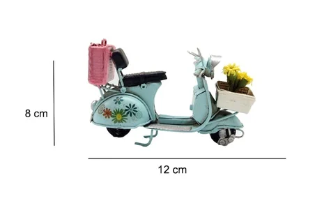 Dekoratif Metal Scooter Önü Sepetli