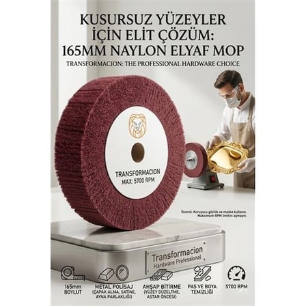 Mey İthalat® Kırmızı Skoç Elyaf Mop Parlatma Diski - 5700 Rpm 165 Mm Metal Paslanmaz 723107