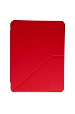 Ipad 12.9 (2021) Kılıf Kalemlikli Mars Tablet Kılıfı - Kırmızı