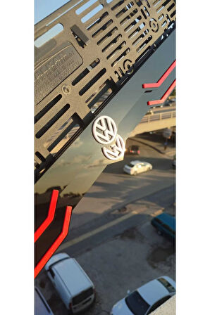 Volkswagen Model Uyumlu Kırmızı Çizgili Pleksi Piona Black Plakalık