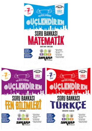 Ankara 2027 7. Sınıf Matematik + Fen Bilimleri + Türkçe Güçlendiren Soru Bankası Seti 3 Kitap Maarif Model