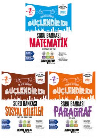 Ankara 2027 7. Sınıf Matematik + Sosyal Bilgiler + Paragraf Güçlendiren Soru Bankası Seti 3 Kitap Maarif Model