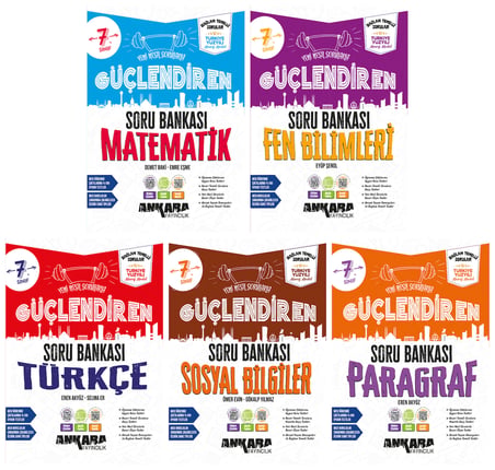 Ankara 2027 7. Sınıf Matematik + Fen Bilgisi + Türkçe + Sosyal Bilgiler + Paragraf Güçlendiren Soru Seti 5 Kitap Maarif Model