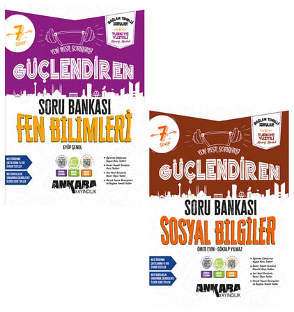 Ankara 2027 7. Sınıf Fen Bilimleri + Sosyal Bilgiler Güçlendiren Soru Bankası Seti 2 Kitap Maarif Model
