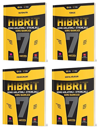 Hız 2025 7. Sınıf Matematik + Türkçe + Fen Bilimleri + Sosyal Hibrit - Konu Soru Seti 4 Kitap