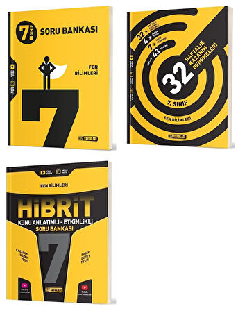 Hız 2025 7. Sınıf Fen Bilimleri Soru Bankası + Hibrit + 36 Haftalık Deneme Seti 3 Kitap