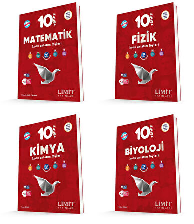 Limit 2026 10. Sınıf Matematik + Fizik + Kimya + Biyoloji Konu Kaf Seti 4 Kitap Güncel Müfredat