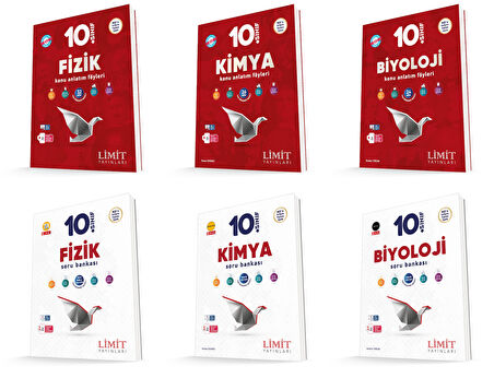 Limit 2026 10. Sınıf Fizik + Kimya + Biyoloji Konu Kaf + Soru Seti 6 Kitap Güncel Müfredat