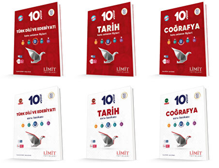 Limit 2026 10. Sınıf Türk Dili + Tarih+ Coğrafya Konu Kaf + Soru Seti 6 Kitap Güncel Müfredat