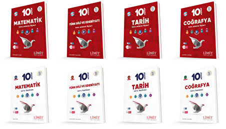 Limit 2026 10. Sınıf Matematik + Türk Dili + Tarih+ Coğrafya Konu Kaf + Soru Seti 8 Kitap Güncel Müfredat