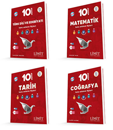 Limit 2026 10. Sınıf Matematik + Türk Dili + Tarih+ Coğrafya Konu Kaf Seti 5 Kitap Güncel Müfredat