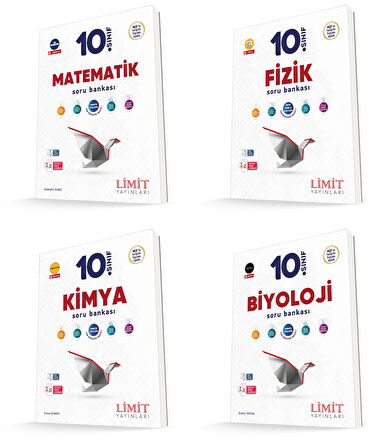 Limit 2026 10. Sınıf Matematik + Fizik + Kimya + Biyoloji Soru Seti 4 Kitap Güncel Müfredat