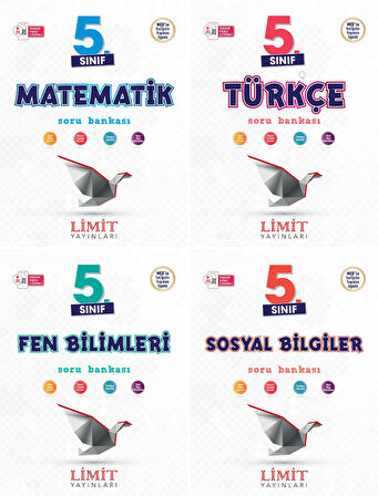 Limit 2025 5. Sınıf Matematik + Türkçe + Fen + Sosyal Soru Bankası Seti 4 Kitap Güncel Müfredat