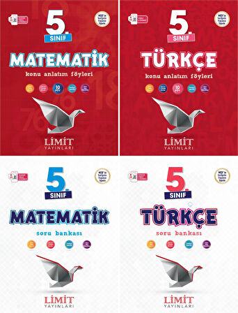 Limit 2025 5. Sınıf Matematik + Türkçe Konu Anlatım + Soru Seti 4 Kitap Güncel Müfredat