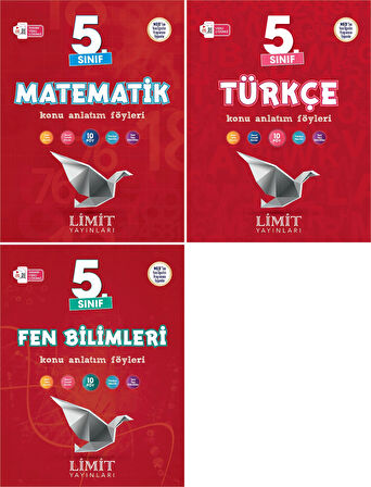 Limit 2025 5. Sınıf Matematik + Türkçe + Fen Konu Anlatım Seti 3 Kitap Güncel Müfredat