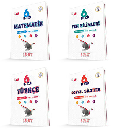 Limit 2026 6. Sınıf Matematik + Türkçe + Fen + Sosyal Soru Bankası Seti 4 Kitap Güncel Müfredat