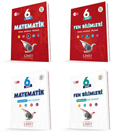 Limit 2026 6. Sınıf Matematik + Fen Bilimleri Konu Anlatım + Soru Seti 4 Kitap Güncel Müfredat