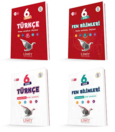 Limit 2026 6. Sınıf Türkçe + Fen Bilimleri Konu Anlatım + Soru Seti 4 Kitap Güncel Müfredat