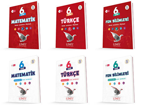 Limit 2026 6. Sınıf Matematik + Türkçe + Fen Konu Anlatım + Soru Seti 6 Kitap Güncel Müfredat