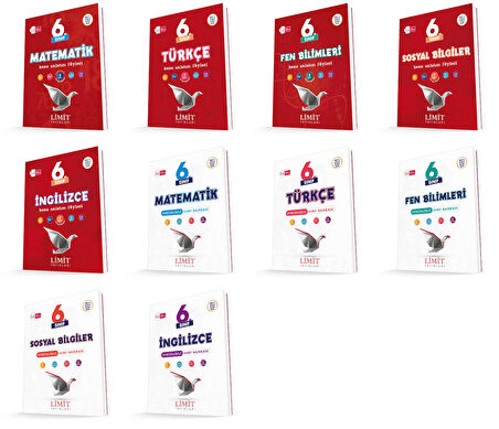 Limit 2026 6. Sınıf Matematik + Türkçe + Fen + Sosyal + İng Konu + Soru Seti 10 Kitap Güncel Müfredat
